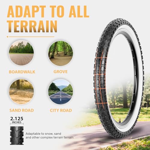 Hycline Kids Bike Replacement Tires Set：2-Pack 16/20×2.125