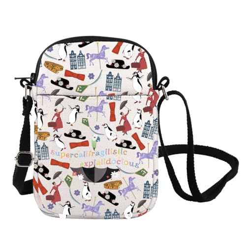 Mary Inspire Crossbody Bag Supercalifragilistic Umbrella Poppins Shoulder Mary Musical MovieGift Mary Fan Messenger Bag (SUPER CB)