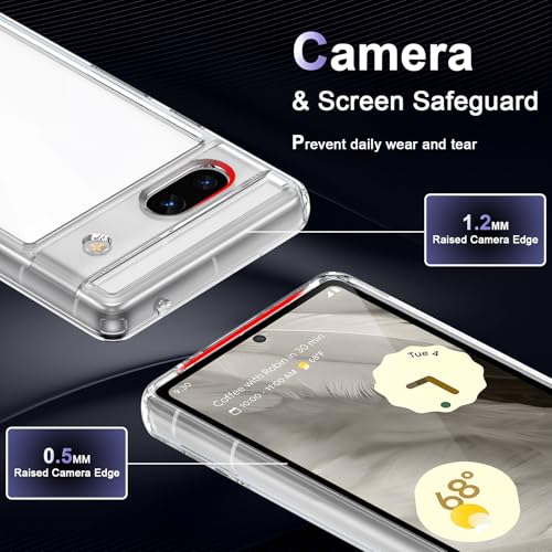 Image of Case for Google Pixel 7a, Military Grade Drop Protection Phone Case, Yellowing Resistant, Anti-Scratch Hard PC Back, Shockproof Hard Ultra-Thin Protective Cover, Clear