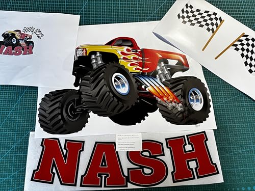 Vinilo decorativo Monster Truck personalizado para pared miniatura 6