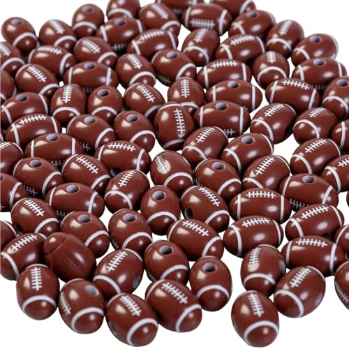 LVYKING 100pcs 18mm Football Beads Acrylic Sports Bead Kit Jewelry Making