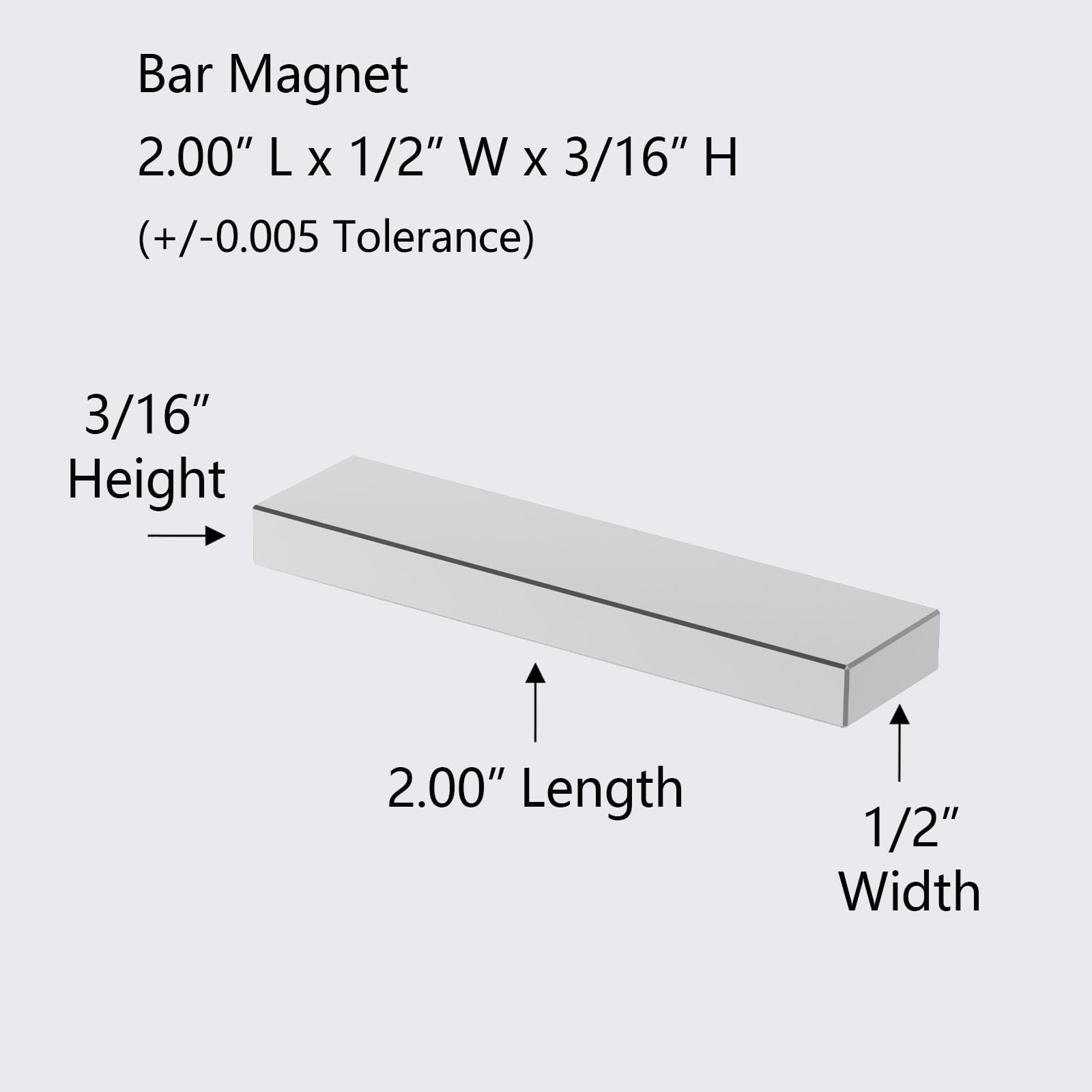 N52 Magnet Blocks - 2.00" L x 1/2" W x 3/16" H - 6 Pack, Large Strong Neodymium Bar Magnets, Powerful Rare Earth Magnets, Heavy Duty Industrial Neodymium Large Block Magnet Strip — Amazon image 2