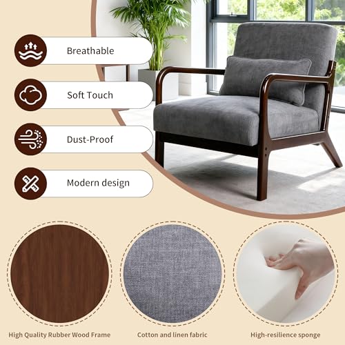 Sillón Moderno Plegable Gris Oscuro miniatura 3