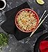 KooK Ramen Bowl, Japanese Bowls, Noodle Bowls, Large Soup Bowl, Ceramic, Large Capacity, For Ramen, Pho, Udon, Soba, Microwave and Dishwasher Safe, 34 oz, Set of 4 (Black/Red)