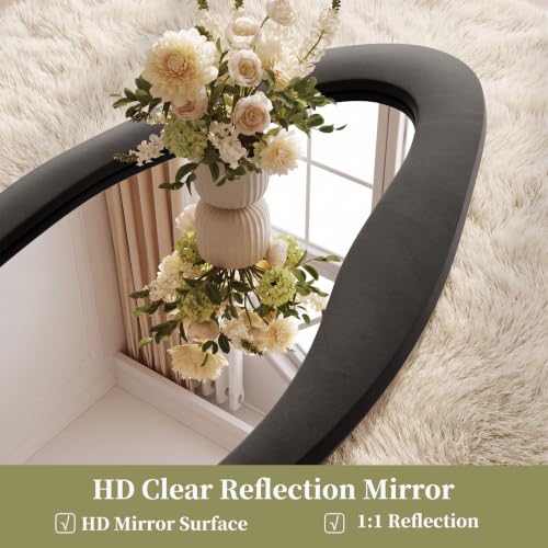 Image of Koonmi Full Length Mirror 63 inchx24 inch, Irregular Flannel Floor Mirrors