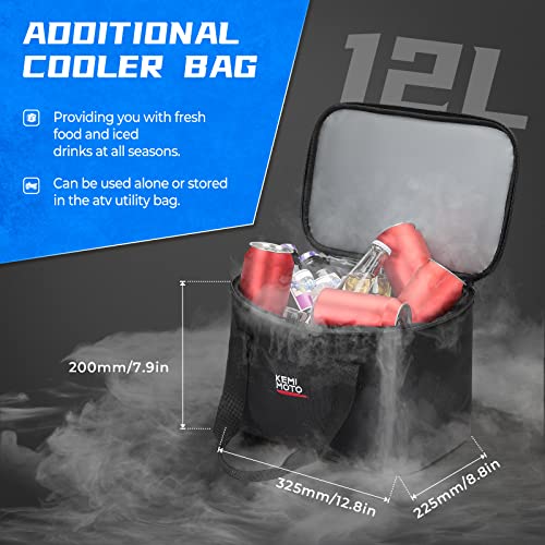 Kemimoto Atv Gear Bag For Front Rear Rack, Atv Storage Bags Water-Resistant W/Adjustable Divider Board Additional Cooler, Rack Bag For Four Wheeler Atv Utv #TOP4