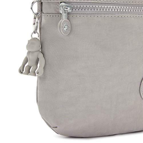 Image of Kipling womens WomenA's Arto Bag, Lightweight Everyday Purse, Casual Nylon Shoulder Crossbody Bag, Grey Gris, 11.25 L X 10.25 H X 1.5 D US