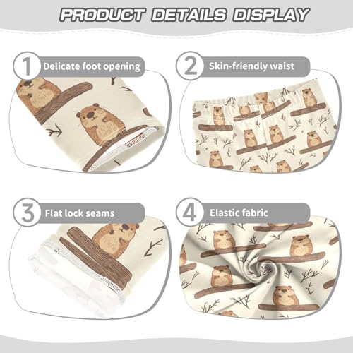 Girls Leggings Soft Toddler Ankle Length Bottoms Beaver Kids Dance Yoga Pants 4-10 Years3