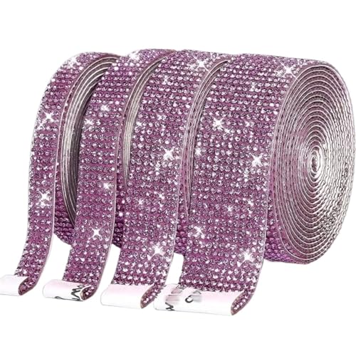 Ruban à strass autocollant violet pour décorer facilement sans colle vos loisirs d'art