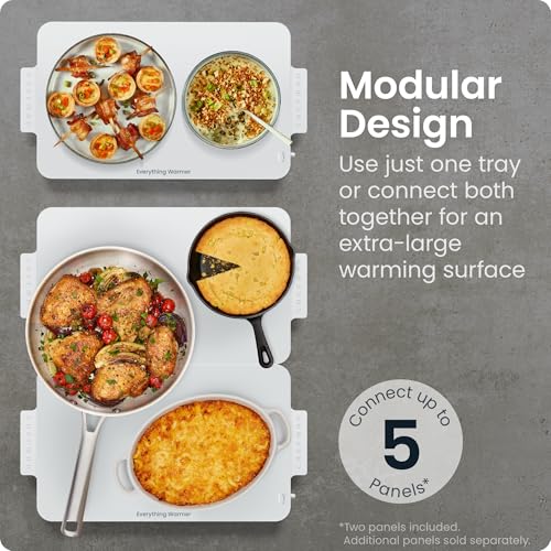 Image of Chefman Everything Warmer Electric Warming Tray, 20 inch x 16 inch Modular Expanding Design, Graphene Full-Surface Heating, Food Warming Mat for Parties, Gatherings & Daily Use, Two Tempered Glass Panels
