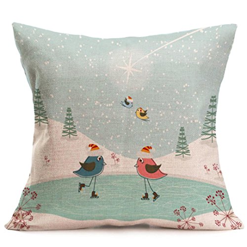 Preisvergleich Produktbild Kissenbezug Kolylong® 43cm x 43cm Weihnachten Weihnachtsmann drucken Kissenbezug für Dekokissen Sofa Bett Heimtextilien Home Decor Festival Kissen Kissenbezug Pillow Case (V)