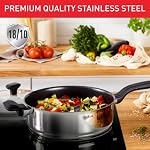 Tefal 26cm Comfort Max Stainless Steel Non-Stick Saute Pan and Lid, Silver - Image 2