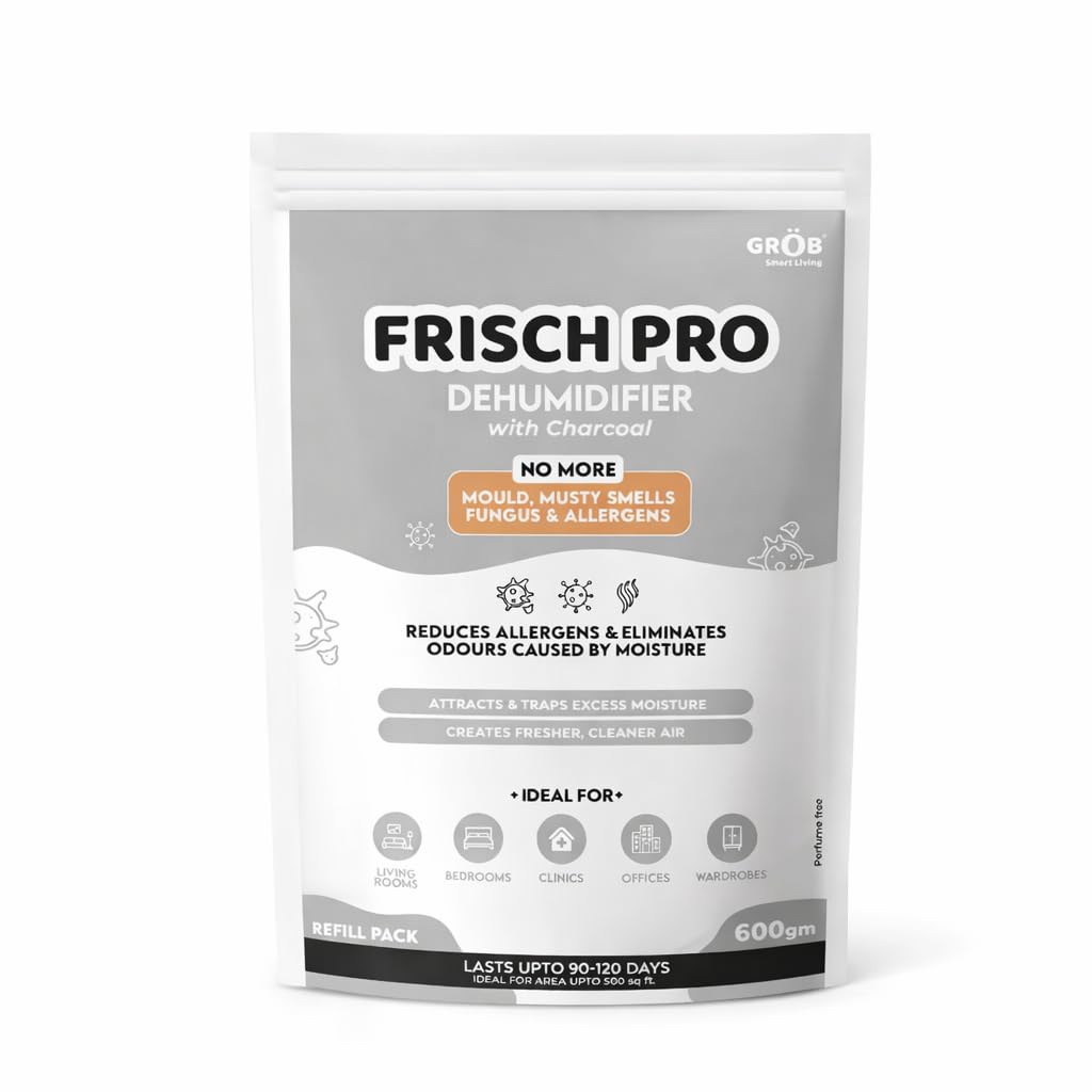 Frisch Pro Dehumidifier Refill | Absorb 750ml each| Dehumidifier for Larger Spaces such as Storerooms, Spare Rooms & Lofts | Fights Against Moisture, Mould, Fungus