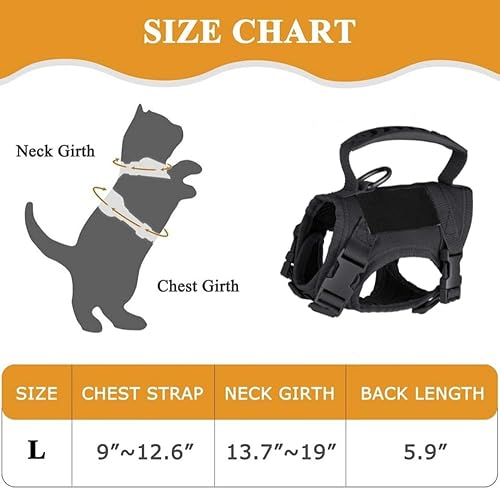 Miniatura 2 de Arnés táctico militar para gatos para caminar, a prueba de escape, arnés ajustable para mascotas, cuerda de tracción de fácil control para gatos