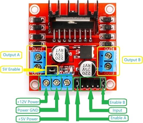 WWZMDiB 2 Pcs L298N Motor Driver Controller Board DC Dual H Bridge Module for Arduino Raspberry Pi Stepper Motor (2 Pcs, L298N) - Image 4