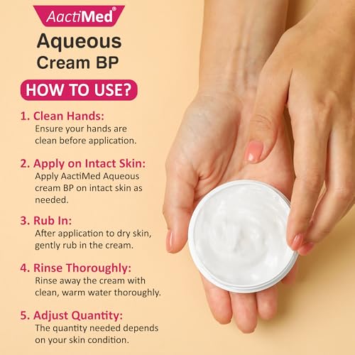 AactiMed Aqueous cream BP – 500gm | External Skin Cleansing Agent | Emollient for Softening & Soothing Skin - Image 4
