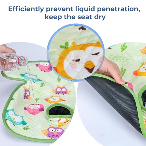 COOLBEBE Infant Car Seat Protector for Potty Training, 2 Pack Dry Waterproof Car Seat Liner Toilet Training for Baby Infant Toddler, Piddle Pads Cover Pad for Strollers & Carseat (Green)