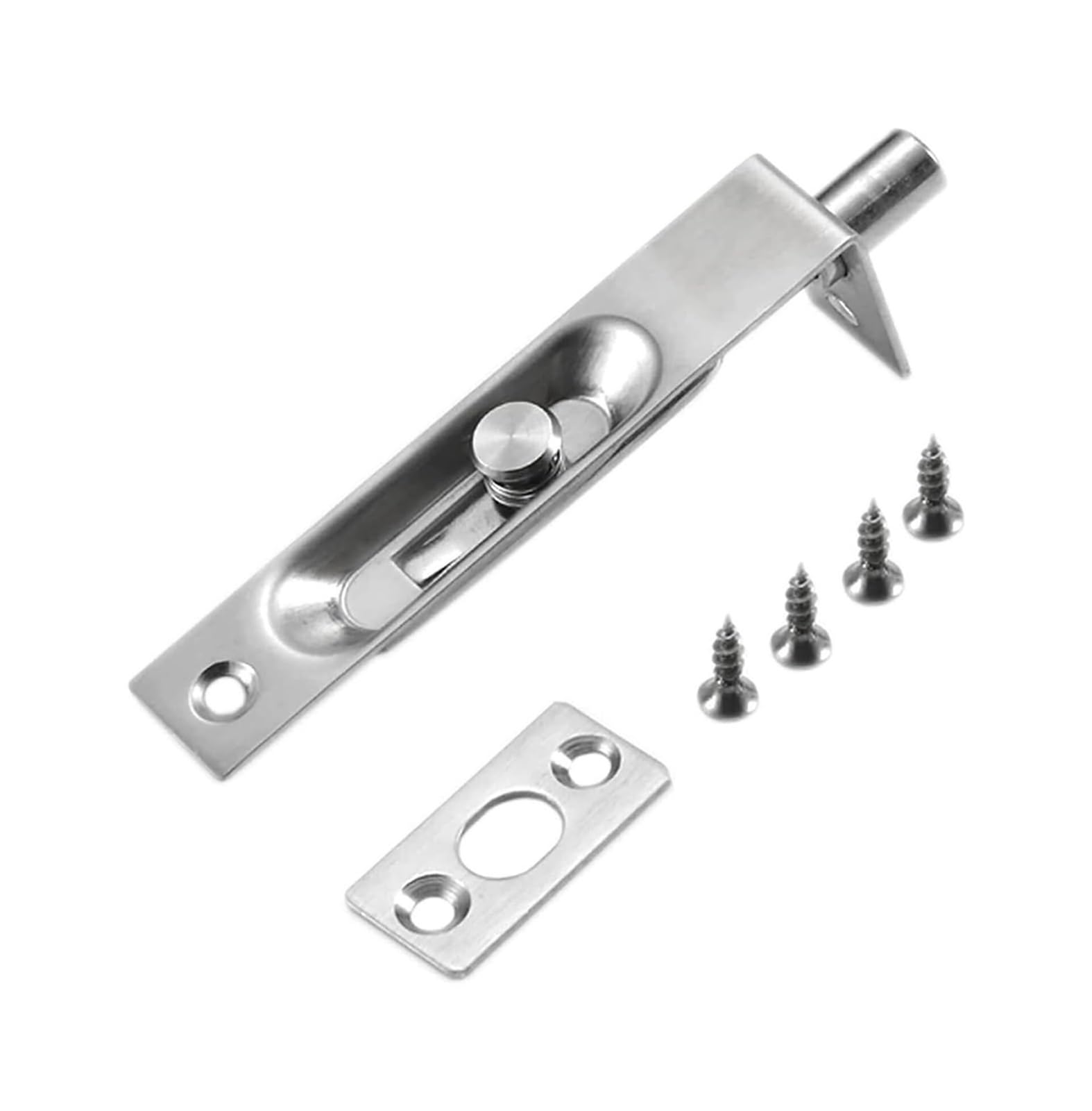 Door Lock Bolt, Door Lock Flush Bolt Slide Gate Latch French Sliding, Multicolor, 4-8 inches(Steel,4 inches)