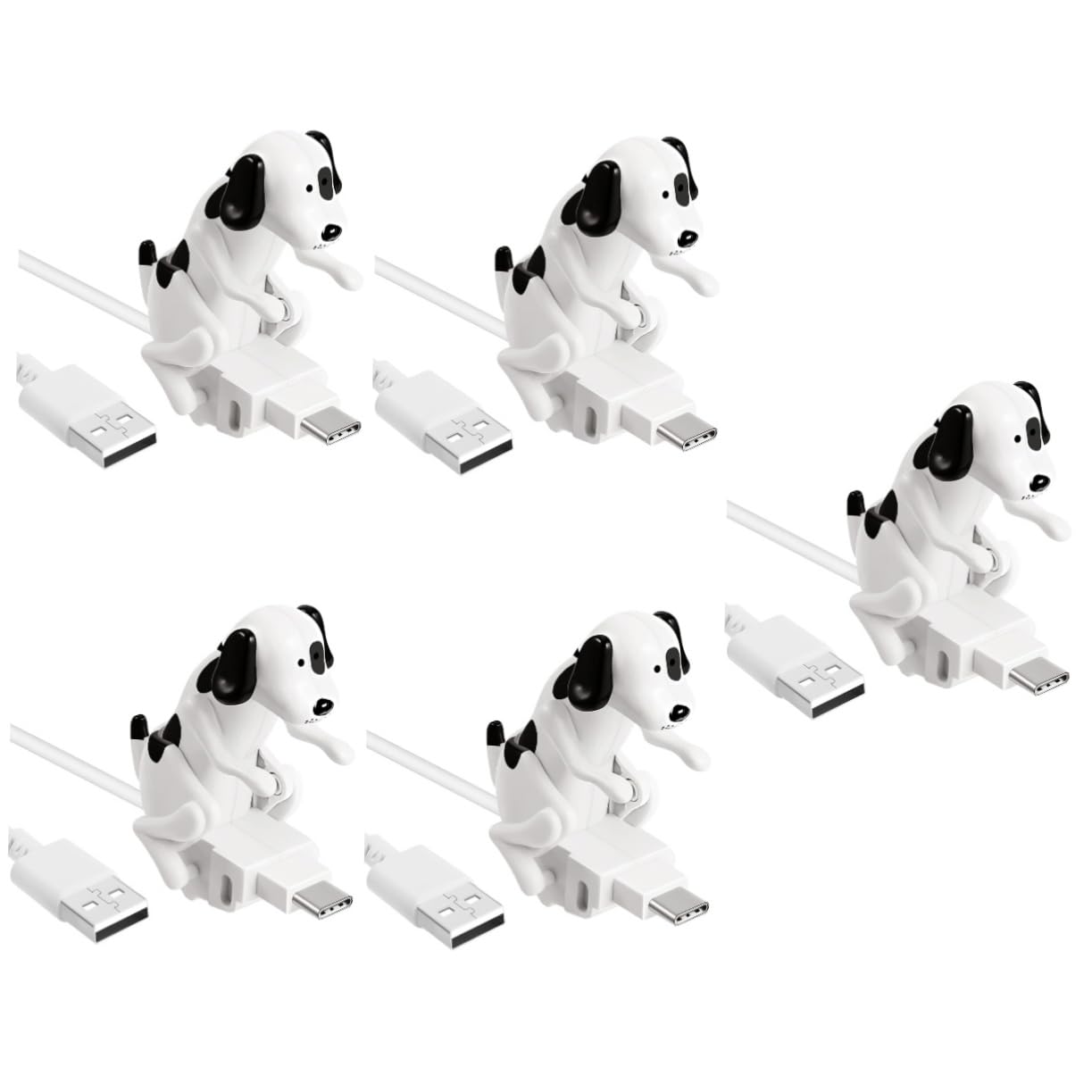 Gadpiparty 5pezzi Cavo Di Ricarica Tipo-c Con Design Divertente Forma Di Cagnolino Accessorio Per Smartphone Cavo Dati Usb Resistente e Creativo Ricarica Veloce e Pratica Per Ufficio e Auto
