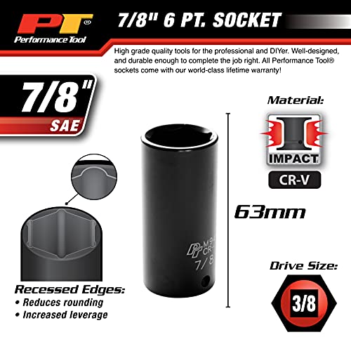 Image of Performance Tool M940 3 /8 in. Drive 7 /8 in. 6-Point Deep Impact Socket