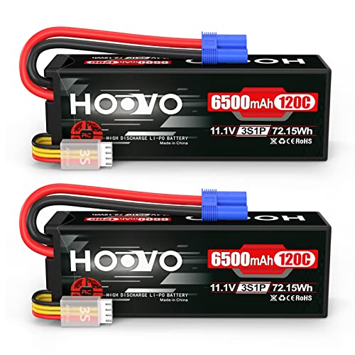 HOOVO 3S 11.1V Lipo Battery 6500mAh 120C RC Lipo Batteries Hard Case EC5 Plug Compatible with 1/8...