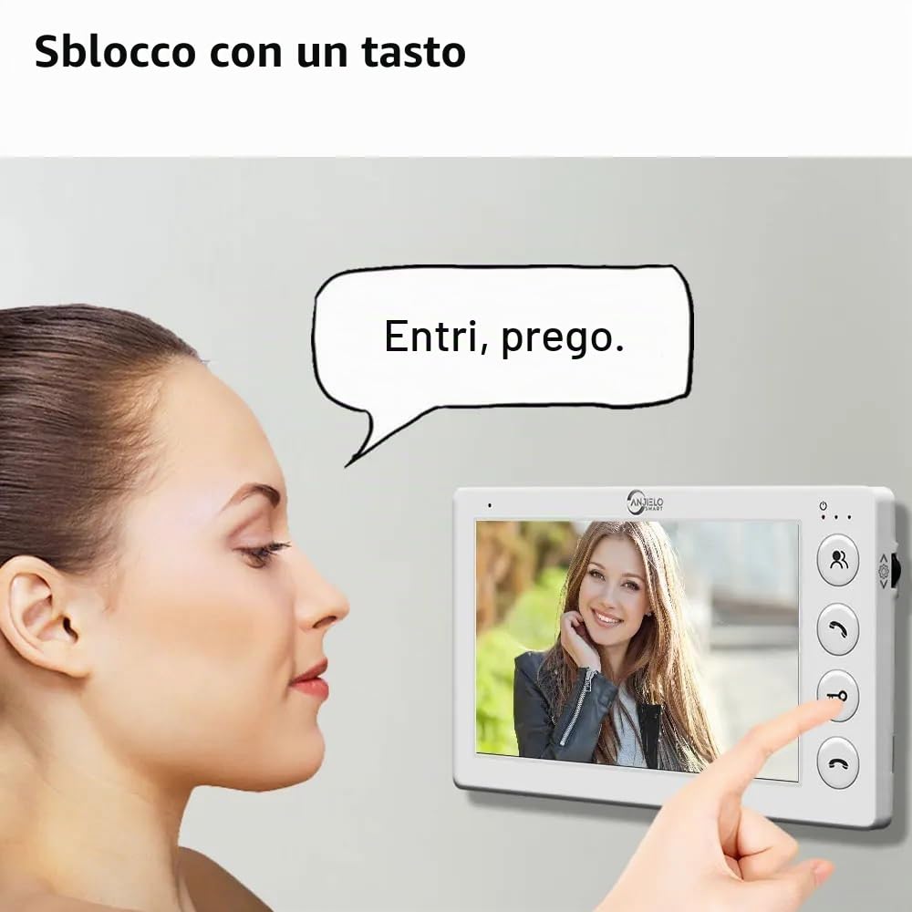 Sistema di interfono video cablato per appartamento, kit videocitofono da 7 pollici con 2/3/4/5/6/8/10/12 unità, videocitofono per interni ed esterni, audio bidirezionale, sblocco con una chiave per