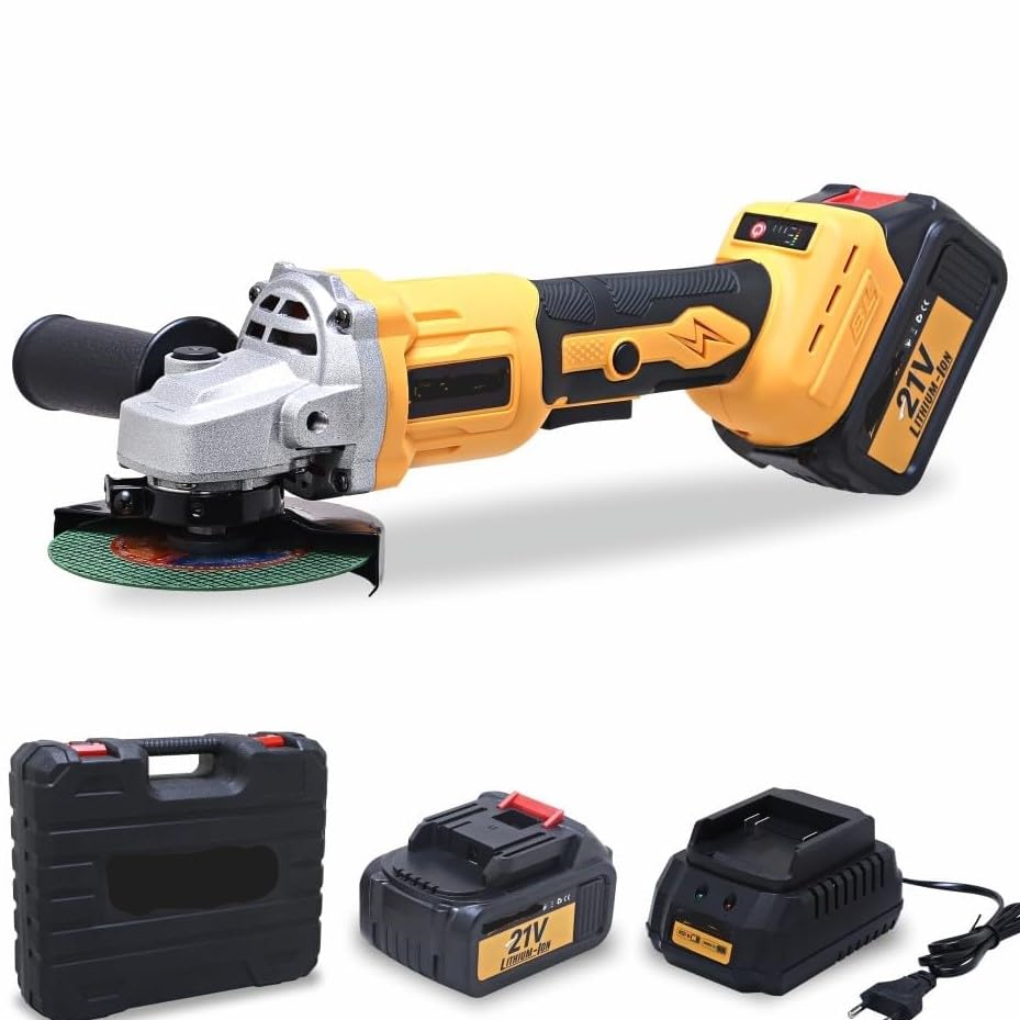 HELLARO 21V Brushless Cordless Angle Grinder TC 8013-8500 RPM - Brushless Motor - 115mm - 4.0Ah Li-ion With Fast Charger - Variable Speed Control & Battery Indicator for Precision Grinding (B0D1CGBVXN) Amazon Price History, Amazon Price Tracker