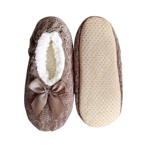 Women's Warm Fuzzy Slipper Socks ， Cozy House Slippers for Women ，Soft Sole Slippers with Non Slip Bottoms3