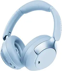 QCY H3 PRO ANC Fone de Ouvido Bluetooth, Headphone ANC Adaptáveis, Cancelamento Ativo de Ruído de 50 dB, Áudio sem fio de Alta Resolução LDAC, 55 Horas de Reprodução, Preto (Azul)