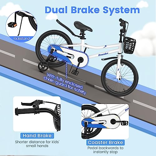 Image of BABY JOY Kids Bike, 12 14 16 18 Inch Boys Girls Bike for 3-8 Years w /Training Wheels, 20 Inch Children Bicycle for 8+ Teens w /Kickstand, Handbrake, Coaster Brake & Removable Basket, Sporty Bicycle