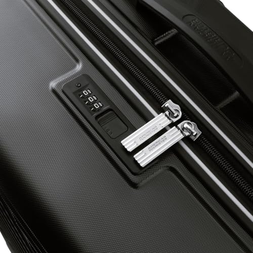 Image of American Tourister Travix | Check-in Trolley Bag (67 cm) | 360 8 Wheel Travel Luggage | Hard Case Polycarbonate Suitcase | Recessed Combination Lock | Black