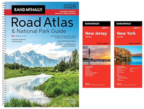 2026 Road Atlas & National Park Guide with New Jersey & New York State Maps