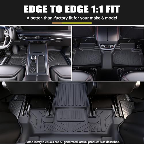 PROSHEVE Floor Mats for Ford Explorer 2020-2026 6 Passenger, Custom Fit All Weather TPE Floor Mats & Cargo Liner with Backrest Mat, Waterproof Anti-Slip Accessories — view 5