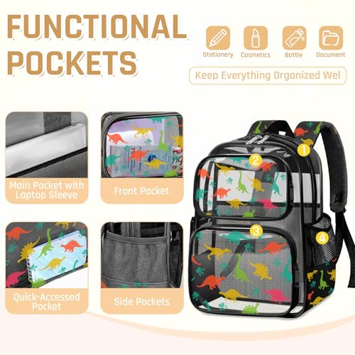 Clear Backpack for Boys and Girls,Kids Clear Backpacks for School,Heavy Duty Transparent Bookbag Stadium Approved3