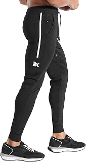 Men’s Windbreak Gym Workout Jogger Pants Comfortable Running Athletic Pants with Zip Pockets