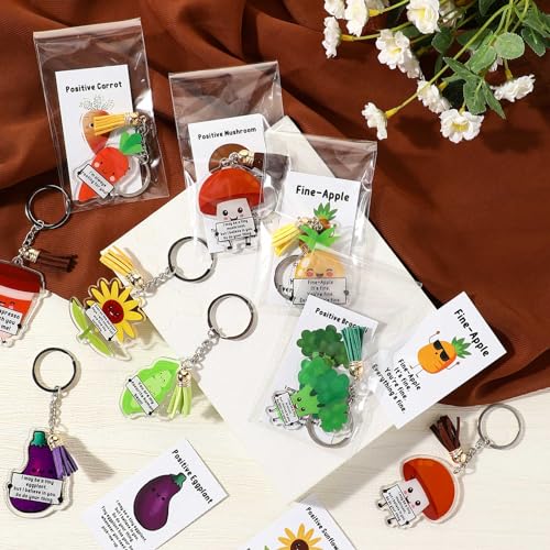 Siifert 50 Sets Positive Vegetable Keychains Appreciation Graduation Gifts for Nurse Teachers Employee Coworkers Lunch Lady Gifts by Siifert - Image 5