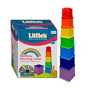 Little’s Rainbow Stacking Cubes I Activity toy for babies I Multicolor I Infant & Preschool Toys I Develops motor & Reasoning skills(7 pieces)