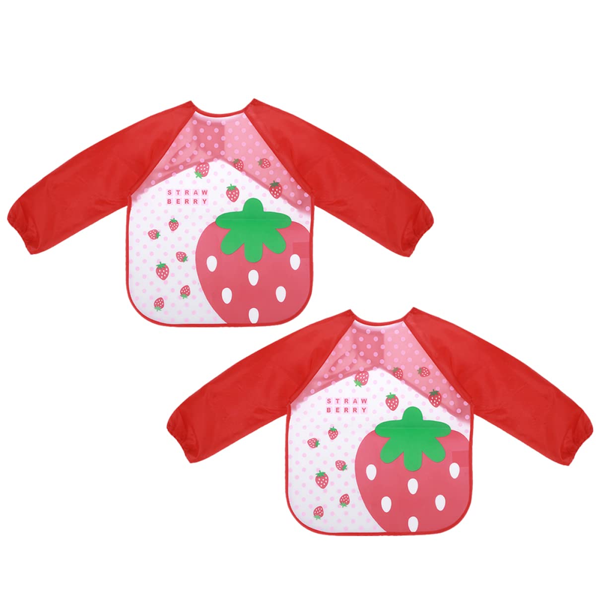 TOYANDONA 6pezzi Grembiuli Da Disegno Impermeabili Per Maniche Lunghe e Design Di Fragole Rosse Per Pittura e Cucina Facili Pulire e Riutilizzabili