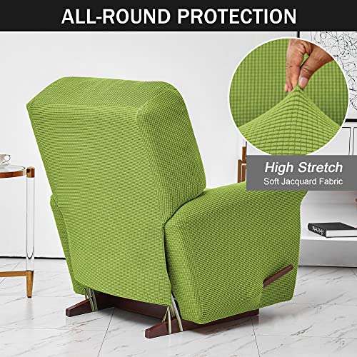 Conruser Stretch Recliner Chair Covers, 4-Piece Soft Sofa Cover Thick Single Seat Couch Cover Jacquard Recliner Slipcover With Pocket (Green) #TOP4