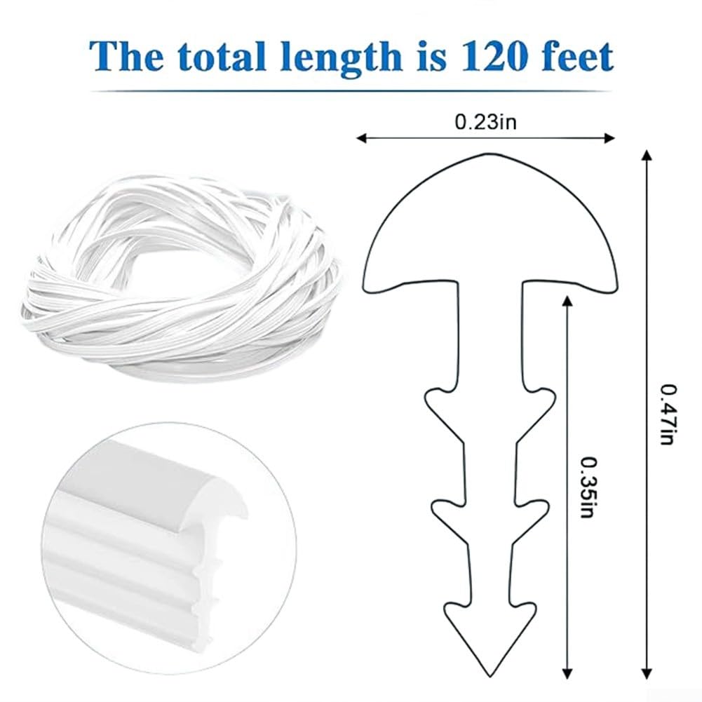 Verrou de revêtement de piscine 120 pieds Conception en T pour piscines enterrées et hors sol Protection météorologique Blanc (1 pièce)