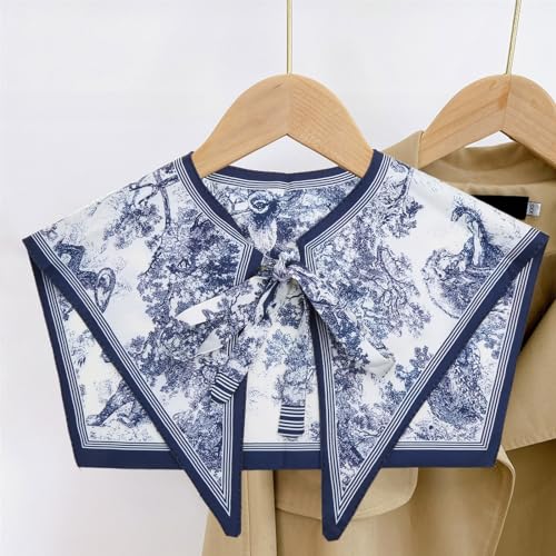 Scarf,Women Scarf Detachable Collar Print Shawl Wrap Cape4