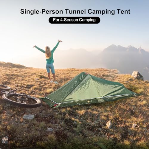Carpa túnel para camping SUNGOOYUE, 1 persona, resistente a tormentas miniatura 6