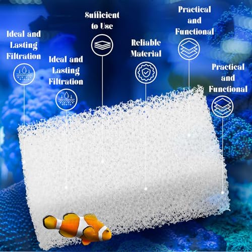 Image of Threlaco 12 Pack Foam Filter Insert Compatible with Aquaclear 30 Aquarium Filter Replacement Media for Filtering and Keeping Aquariums Clear