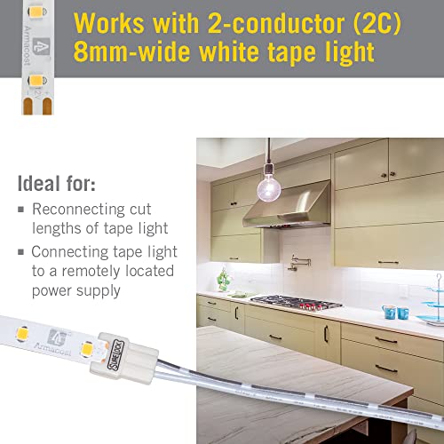 Image of Armacost Lighting SureLock White /Single Color LED Tape Light Extension Connector - 3 Pack, 560920
