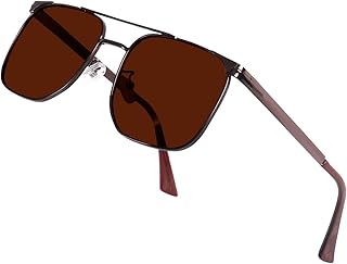 CREEK LUXE Trendy Square Metal frame Sunglasses for Men Women Retro Sun Glasses Luxury Classic Shades