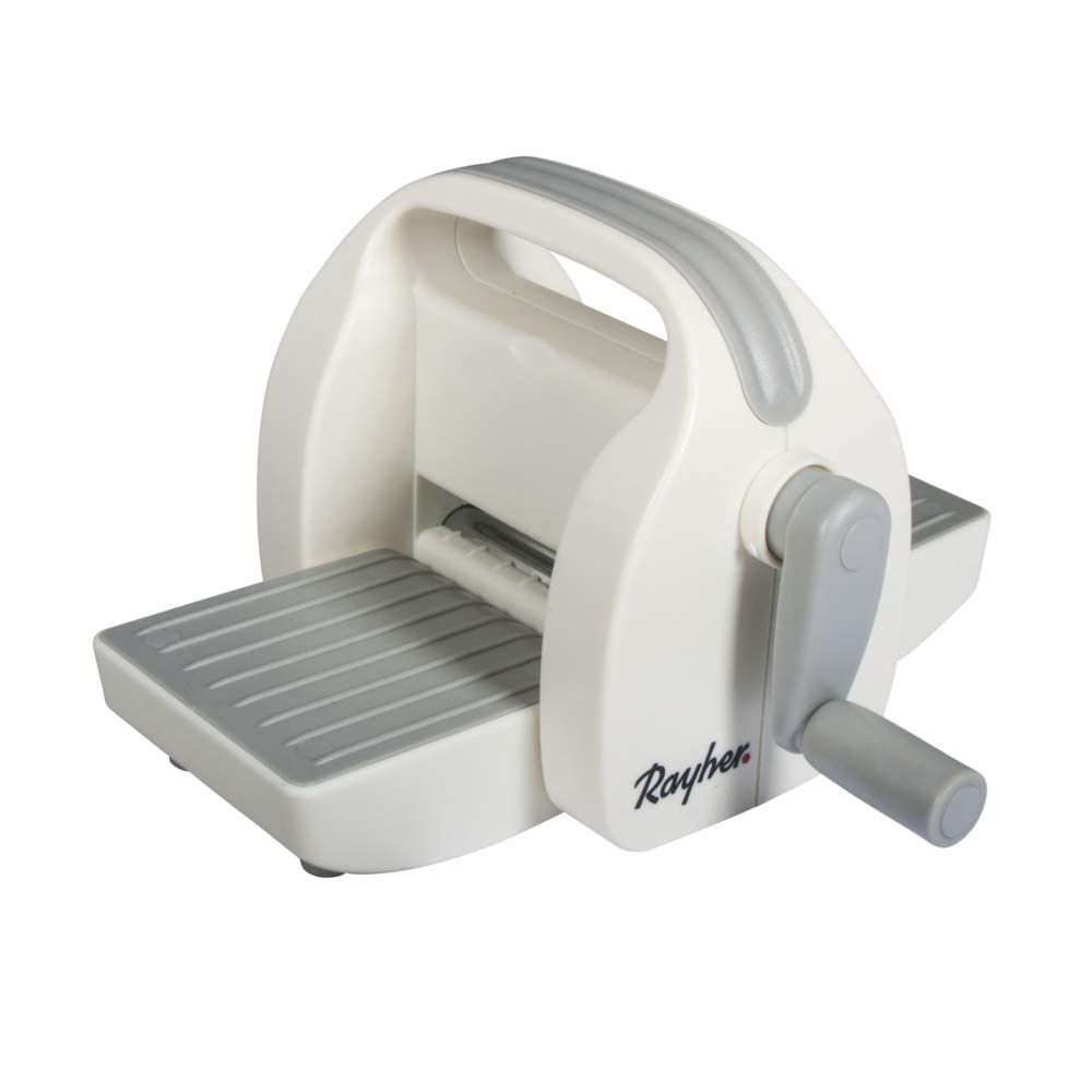 Rayher 60999000 Mini troqueladora TO GO, ligera, compacta y manejable, Para corte y relieve, adecuada para llevar de vacaciones, 19x9,5x13 cm
