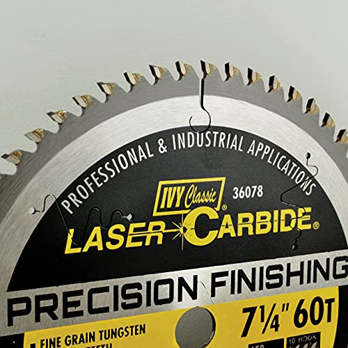 Ivy Classic 36078 Premium Swift Cut 7-1/4-Inch 60 Tooth Carbide Circular Saw Blade With 5/8-Inch Diamond Knockout Arbor, 1/Card #TOP2