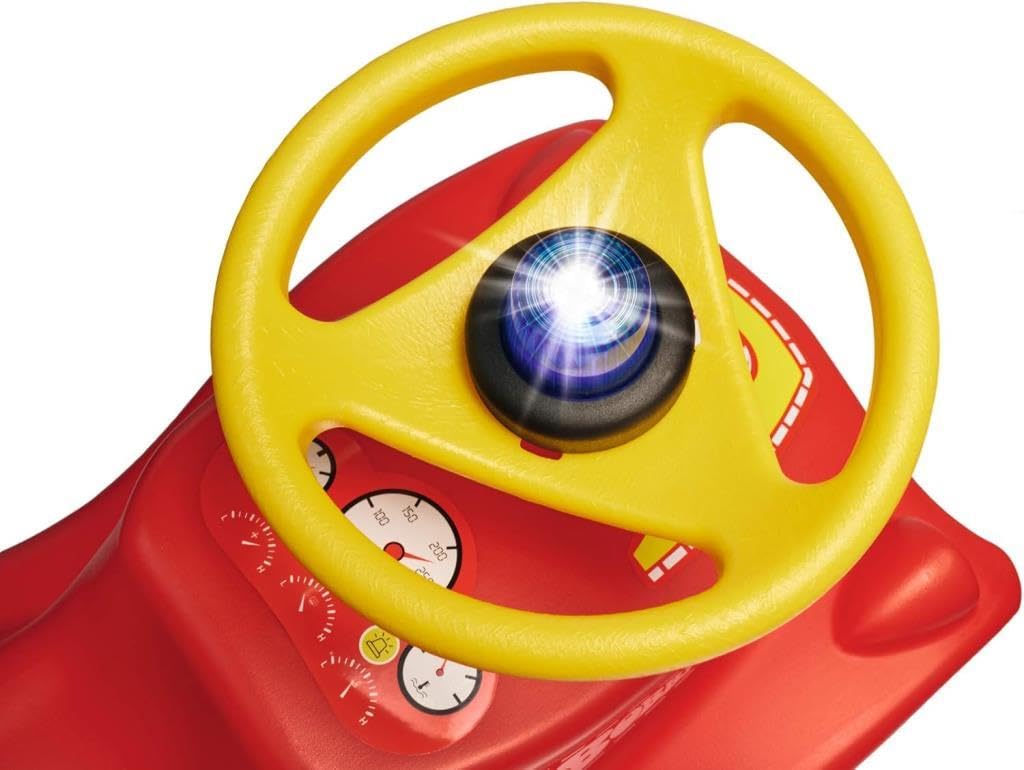 BIG-Bobby-Car-Classic Vigili del fuoco per bambini con adesivi in design pompiere, per ragazzi e ragazze, portata fino a 50 kg, veicolo antiscivolo per bambini a partire da 1 anno, Eor