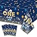 4 Pcs Mr Onederful 1st Birthday Tablecloths - Rectangular Navy Royal Blue Table Covers 1st Birthday Decorations for Boys Kids Baby First Birthday Shower Party Supplies, 51 x 86.6 Inch (Mr Onederful)