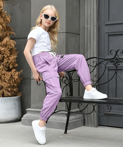 Image of AOWKULAE Girls & Women's Casual Cargo Jogger Pants, 6 Years - Women 3XL
